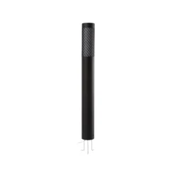 Gadebelysning ^ Lindby vejlampe Lurinda, sort, aluminium, Ø 10,5 cm