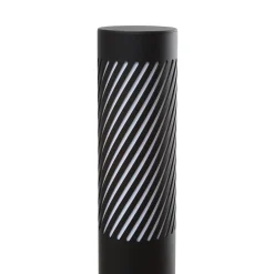 Gadebelysning ^ Lindby vejlampe Lurinda, sort, aluminium, Ø 10,5 cm