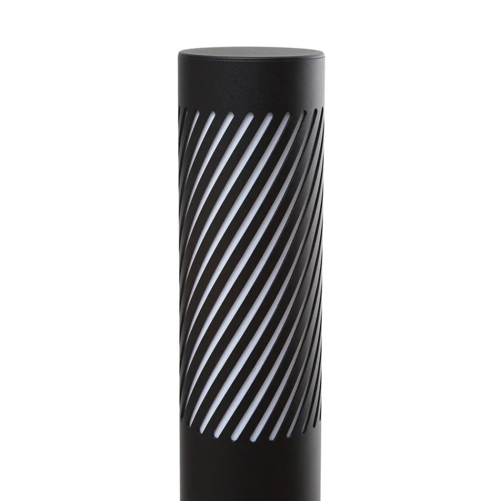 Gadebelysning ^ Lindby vejlampe Lurinda, sort, aluminium, Ø 10,5 cm