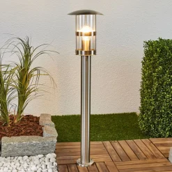 Lindby Terrassebelysning|Gadebelysning > vejlampe Noemi, grå, stål, 80 cm, IP44
