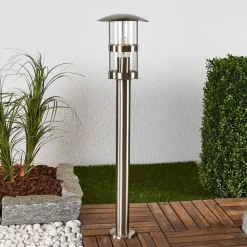 Lindby Terrassebelysning|Gadebelysning > vejlampe Noemi, grå, stål, 80 cm, IP44