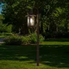 Lindby Terrassebelysning|Gadebelysning > vejlampe Zayn, rustfarvet, glas, højde 109 cm, IP65