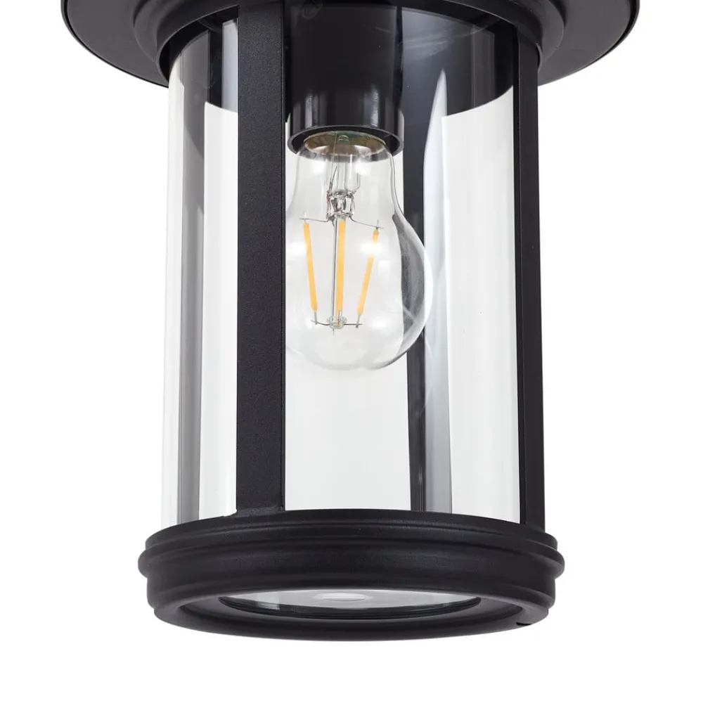 Lindby Terrassebelysning|Gadebelysning > vejlampe Zayn, sort, glas, højde 109 cm, IP65