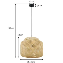 Lindby Pendellamper|Pendellamper > Venora hængelampe, Ø 40 cm, i ét plan, bambus, E27