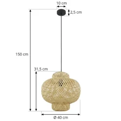 Lindby Pendellamper|Pendellamper > Venora hængelampe, Ø 40 cm, pæreformet, bambus, E27