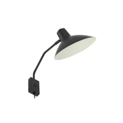 Væglamper ^ Lindby væglampe Adrik, sort, metal, med stikprop