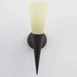 Gang|Pendellamper ^ Lindby væglampe Alva, rustfarvet, glas, 34 cm høj, E14