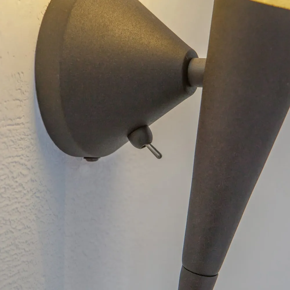 Gang|Pendellamper ^ Lindby væglampe Alva, rustfarvet, glas, 34 cm høj, E14