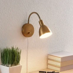Lindby Pendellamper|Væglamper > væglampe Amrei, antik messing, 42 cm, stik, dæmpbar