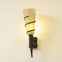 Lindby Væglamper > væglampe Anouk, højde 44 cm, glas, metal, lommelygte