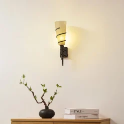Lindby Væglamper > væglampe Anouk, højde 44 cm, glas, metal, lommelygte