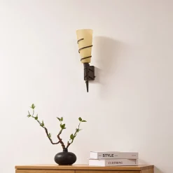 Lindby Væglamper > væglampe Anouk, højde 44 cm, glas, metal, lommelygte