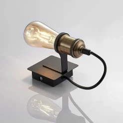Væglamper|Væglamper ^ Lindby væglampe Aurella, højde 16 cm, antik messing, metal