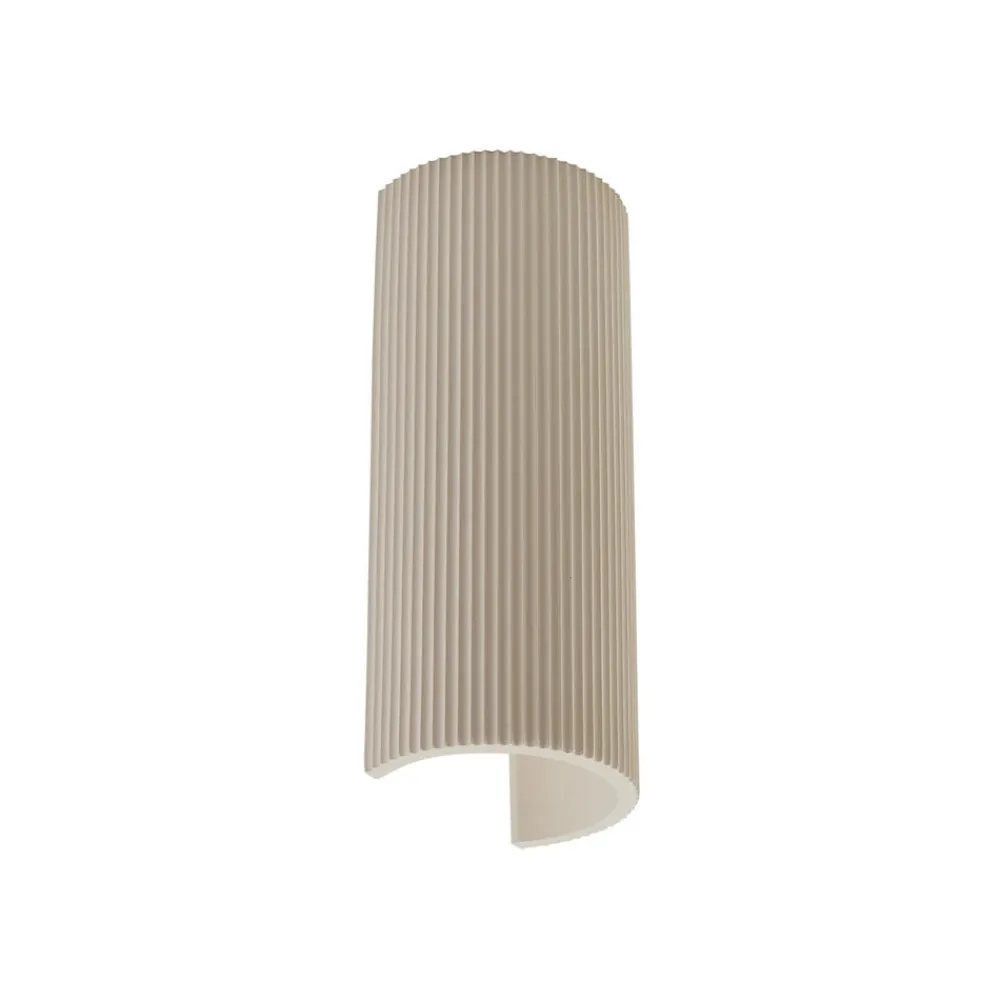 Gang|Væglamper ^ Lindby væglampe Colja, rund, højde 30,5 cm, gips, beige