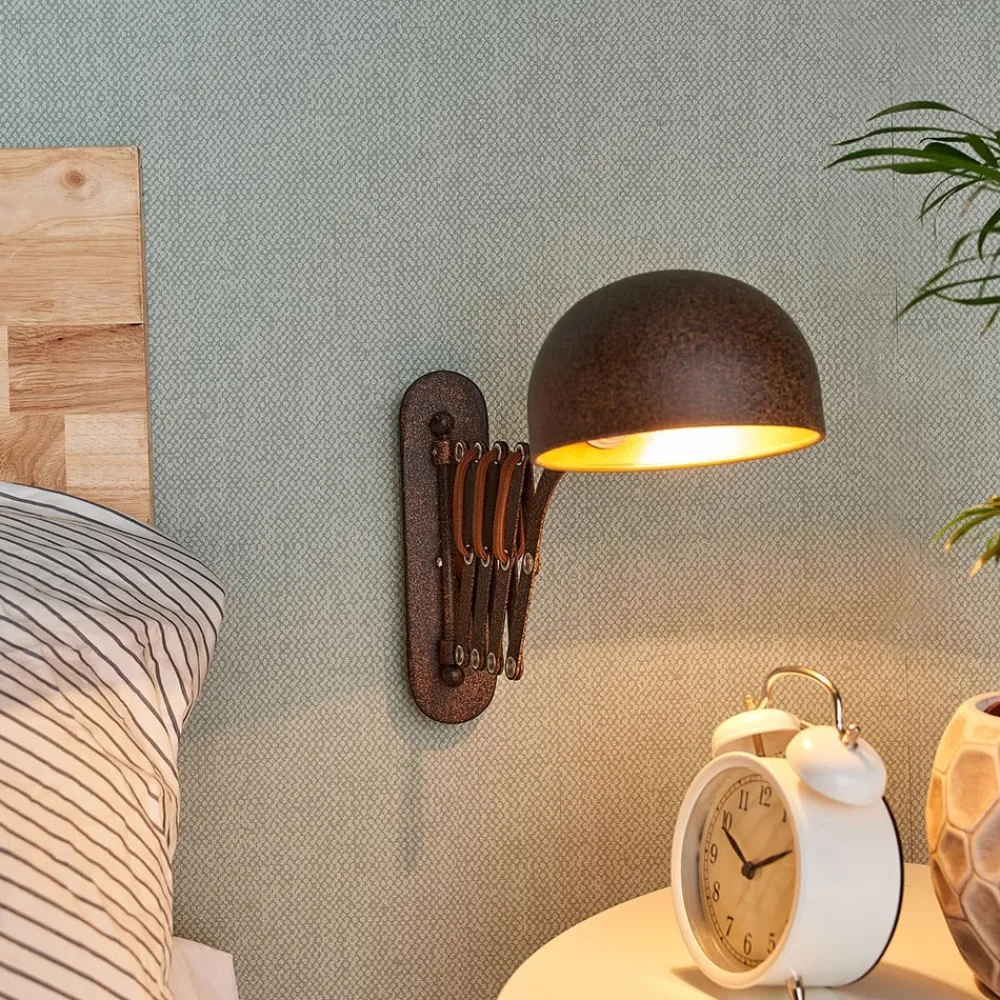 Lindby Pendellamper|Væglamper > væglampe Curtis, rustfarvet, justerbar, 57 cm, E14