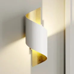 Gang|Pendellamper ^ Lindby væglampe Desirio, hvid/guld, 24 cm, metal