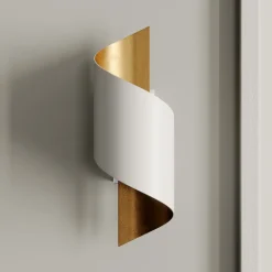 Gang|Pendellamper ^ Lindby væglampe Desirio, hvid/guld, 24 cm, metal