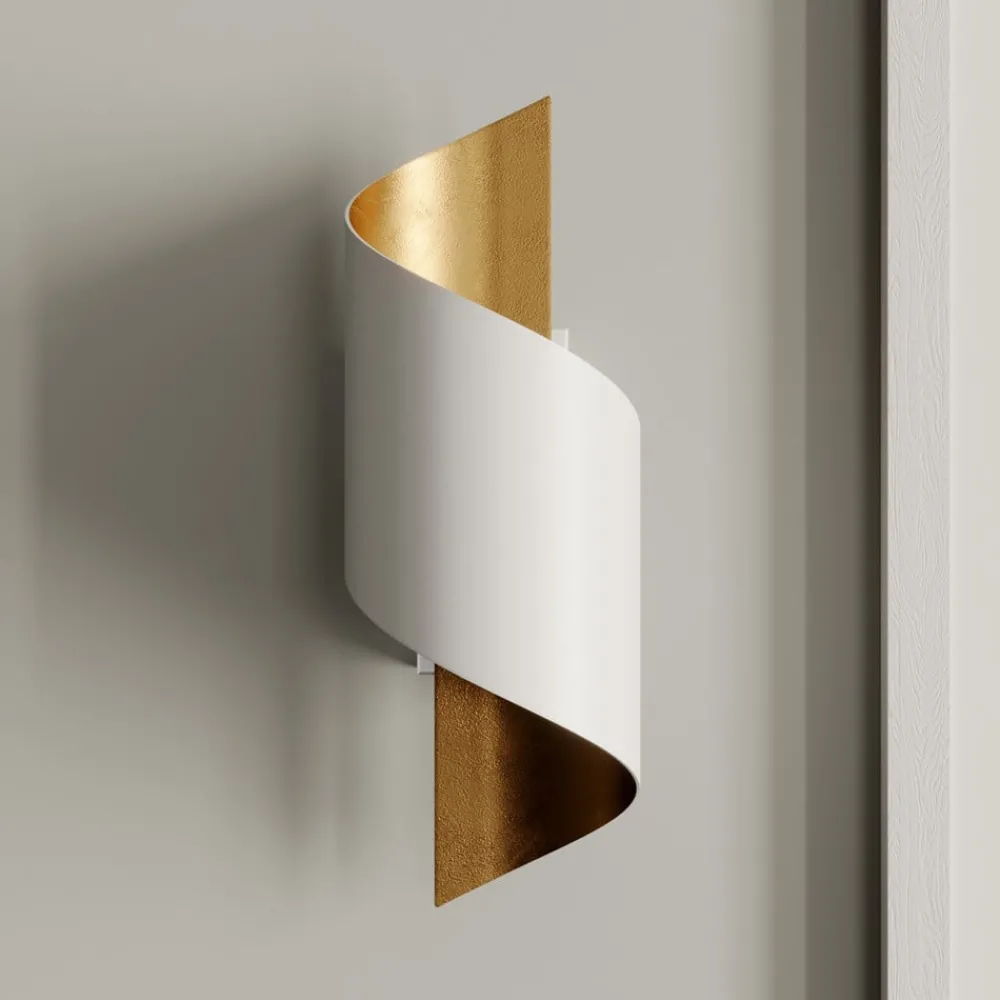 Gang|Pendellamper ^ Lindby væglampe Desirio, hvid/guld, 24 cm, metal