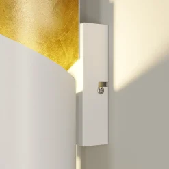 Gang|Pendellamper ^ Lindby væglampe Desirio, hvid/guld, 24 cm, metal
