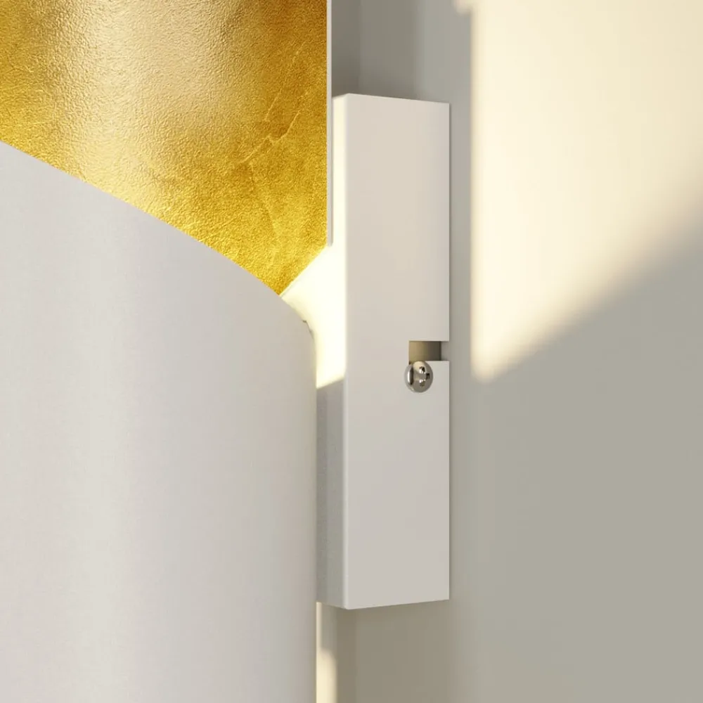 Gang|Pendellamper ^ Lindby væglampe Desirio, hvid/guld, 24 cm, metal