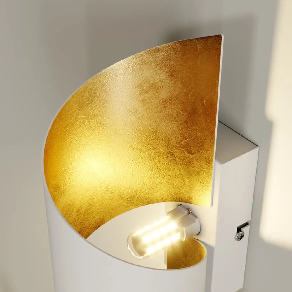 Gang|Pendellamper ^ Lindby væglampe Desirio, hvid/guld, 24 cm, metal