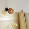 Lindby Væglamper|Væglamper > væglampe Ediz, GU10, sort, træ, Ø 12,7 cm
