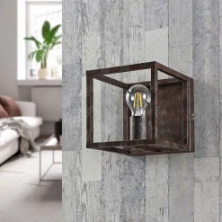 Lindby Gang|Pendellamper > væglampe Emin, bredde 18 cm, rustfarvet, metal
