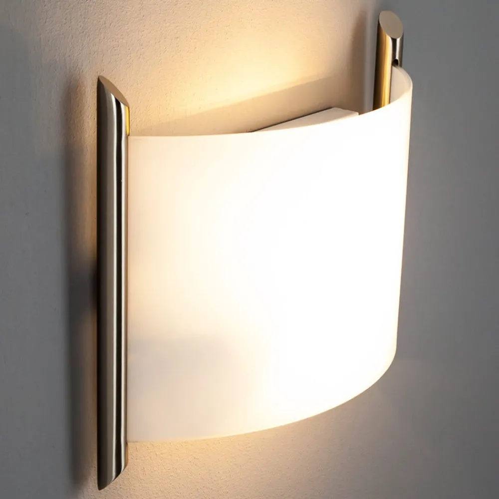Gang|Pendellamper ^ Lindby væglampe Filippa, 31 cm, nikkel, glas, E27