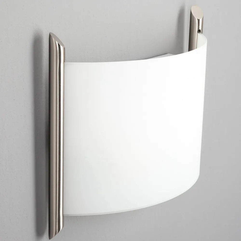 Gang|Pendellamper ^ Lindby væglampe Filippa, 31 cm, nikkel, glas, E27