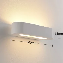 Lindby Gang|Væglamper > væglampe Fioni, hvid, gips, G9, 6,5 cm, kan males