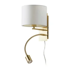 Pendellamper|Væglamper ^ Lindby væglampe Florens, messing, LED-læselampe, 23,5 cm