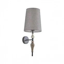 Lindby Væglamper|Væglamper > væglampe Haldorin, grå/sort, tekstil, 58 cm