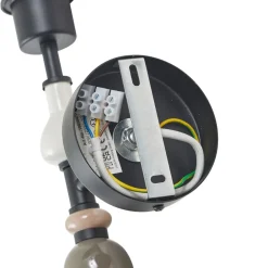 Lindby Væglamper|Væglamper > væglampe Haldorin, grå/sort, tekstil, 58 cm