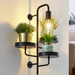 Lindby Gang|Pendellamper > væglampe Hanjo, højde 50 cm, sort, metal