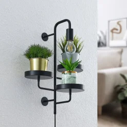 Lindby Gang|Pendellamper > væglampe Hanjo, højde 50 cm, sort, metal