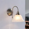 Væglamper|Væglamper ^ Lindby væglampe Hanna, 18 m, antik messing, metal, glas