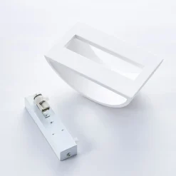 Gang|Pendellamper ^ Lindby væglampe Heiko, op/ned, gips, hvid, højde 12 cm