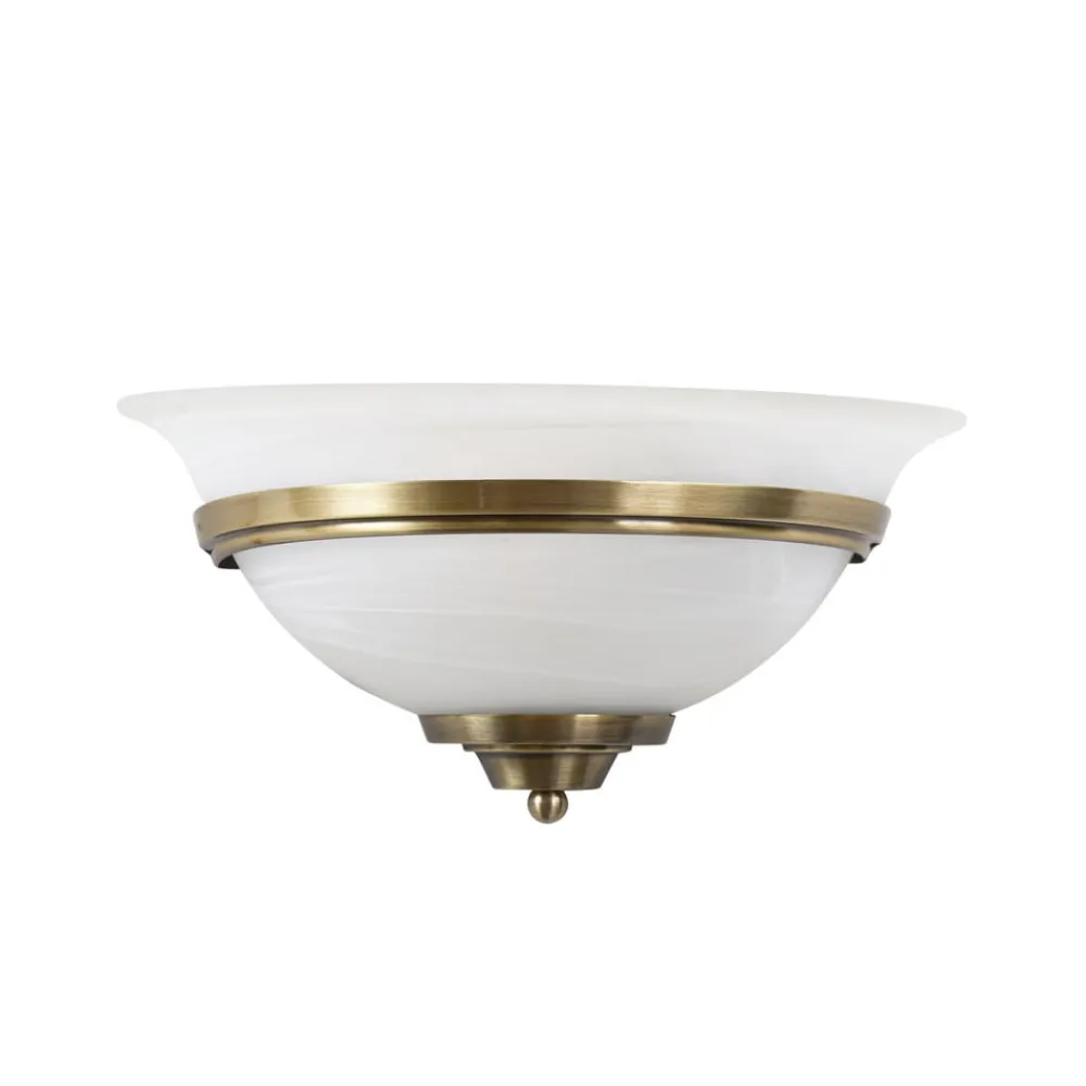 Lindby Gang|Væglamper > væglampe Irimia, 31 cm, antik messing, glas
