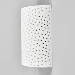 Lindby Gang|Pendellamper > væglampe Jiru, højde 23 cm, hvid, halvcirkelformet, gips