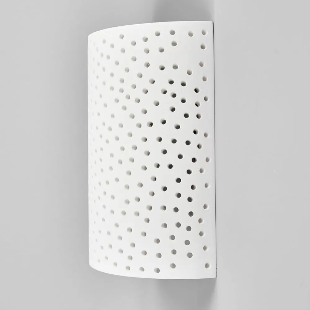 Lindby Gang|Pendellamper > væglampe Jiru, højde 23 cm, hvid, halvcirkelformet, gips