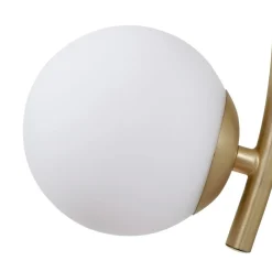 Pendellamper|Væglamper ^ Lindby væglampe Josiana, opal/messing, 48 cm, kugle, glas