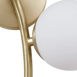 Pendellamper|Væglamper ^ Lindby væglampe Josiana, opal/messing, 48 cm, kugle, glas