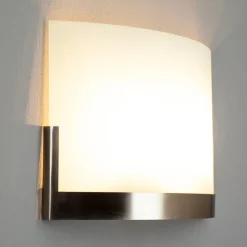 Lindby Gang|Væglamper > væglampe Karla, 35 cm, hvid/nikkel, glas, E27