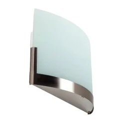 Lindby Gang|Væglamper > væglampe Karla, 35 cm, hvid/nikkel, glas, E27