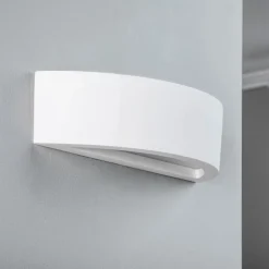 Lindby Væglamper|Væglamper > væglampe Konstantin, bredde 30 cm, hvid, gips, E14