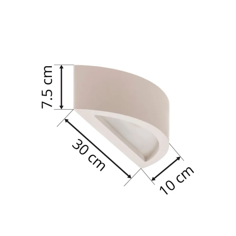 Lindby Væglamper|Væglamper > væglampe Konstantin, bredde 30 cm, hvid, gips, E14