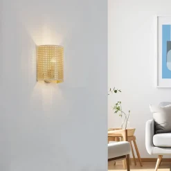 Lindby Gang|Pendellamper > væglampe Lautaro, bambus, 25 cm høj, E27