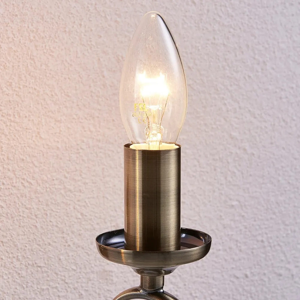 Lindby Væglamper|Væglamper > væglampe Marnia, antik messing, 2 lyskilder, 27 cm, E14