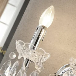 Lindby Væglamper > væglampe Merida, krom, metal, 2 lyskilder, højde 35 cm
