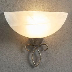 Lindby Gang|Pendellamper > væglampe Mohija, 25 cm, sort/guld, glas, E27